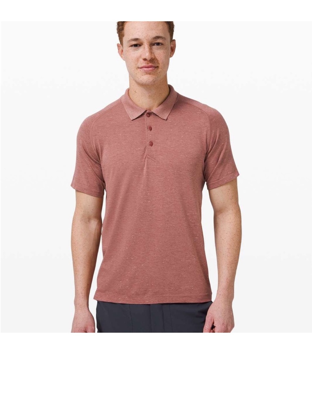 lululemon athletica Men's Heathered Dusty Rose Polo